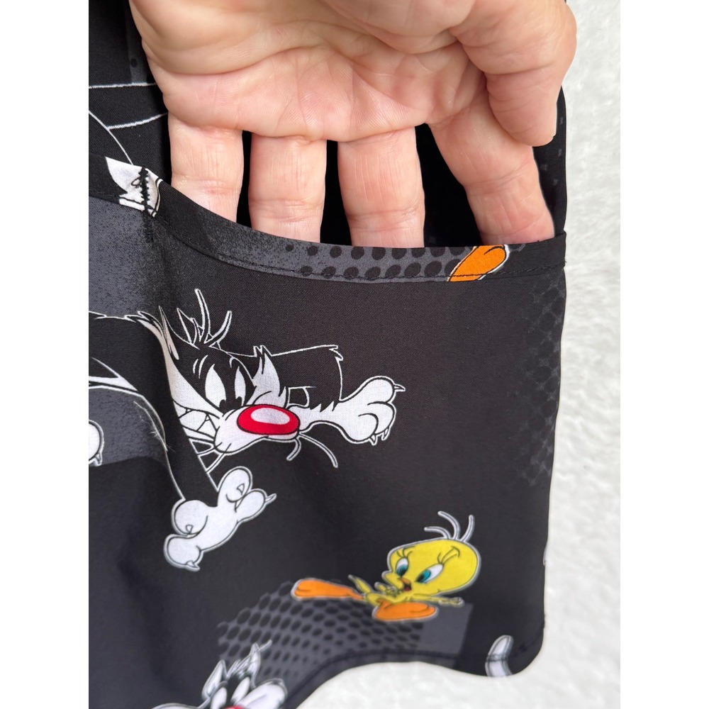 Looney Tunes Scrub Top Medium Sylvester Tweety Cartoon Medical Uniform - Picture 2 of 7